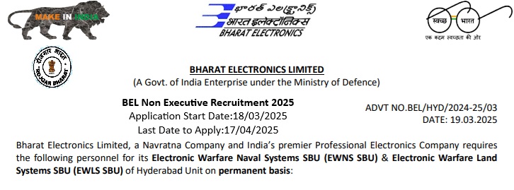 BEL Non Executive Recruitment 2025